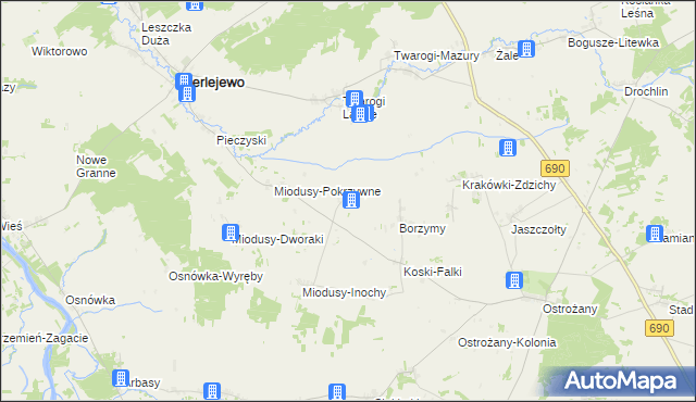 mapa Twarogi-Trąbnica, Twarogi-Trąbnica na mapie Targeo