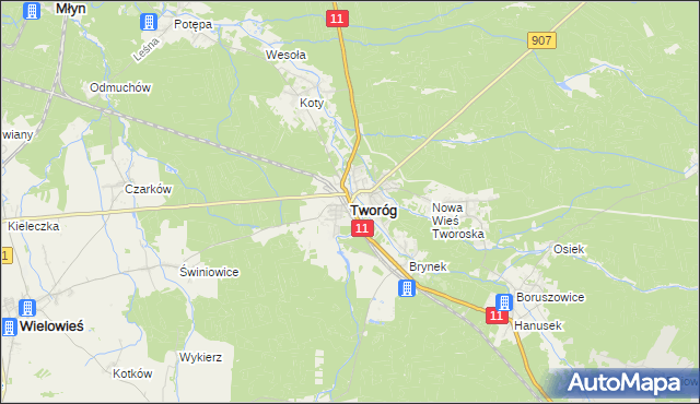 mapa Tworóg, Tworóg na mapie Targeo