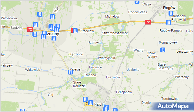 mapa Tworzyjanki, Tworzyjanki na mapie Targeo