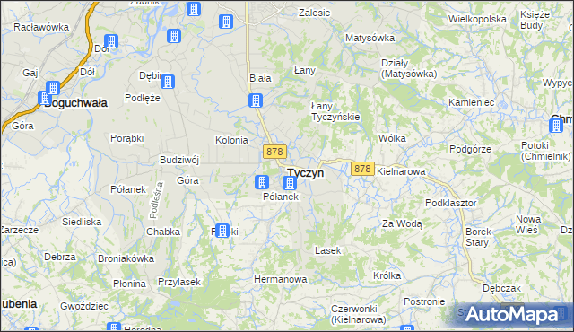 mapa Tyczyn powiat rzeszowski, Tyczyn powiat rzeszowski na mapie Targeo