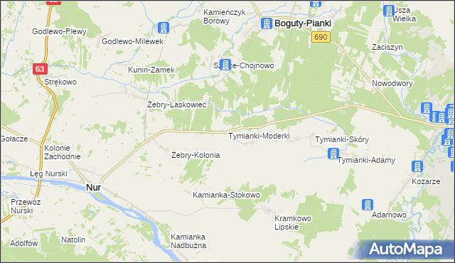 mapa Tymianki-Moderki, Tymianki-Moderki na mapie Targeo