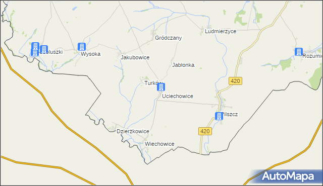 mapa Uciechowice, Uciechowice na mapie Targeo