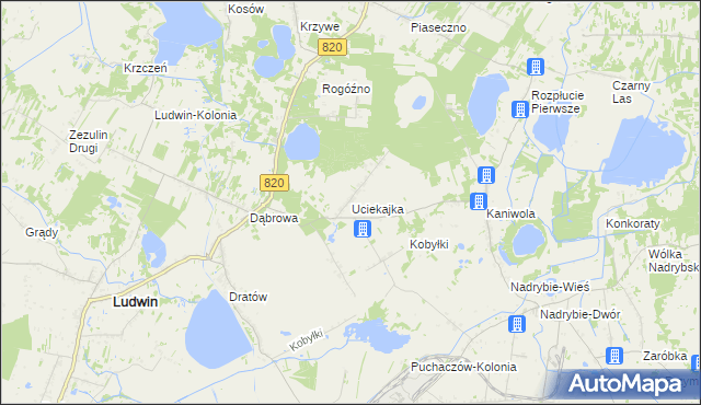 mapa Uciekajka, Uciekajka na mapie Targeo