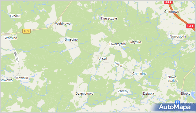 mapa Ujazd gmina Bobolice, Ujazd gmina Bobolice na mapie Targeo