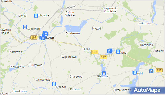 mapa Ujazd gmina Kiszkowo, Ujazd gmina Kiszkowo na mapie Targeo