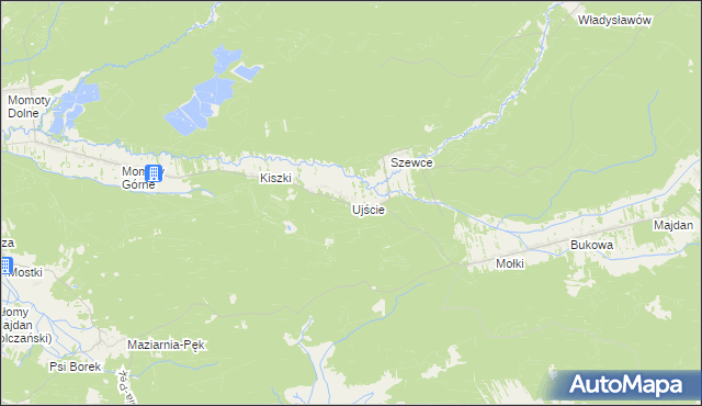 mapa Ujście gmina Janów Lubelski, Ujście gmina Janów Lubelski na mapie Targeo