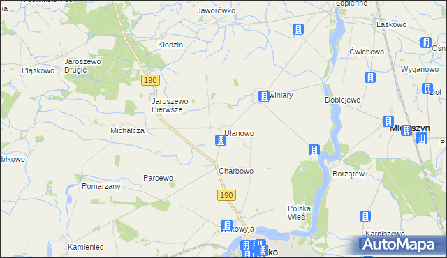 mapa Ułanowo, Ułanowo na mapie Targeo