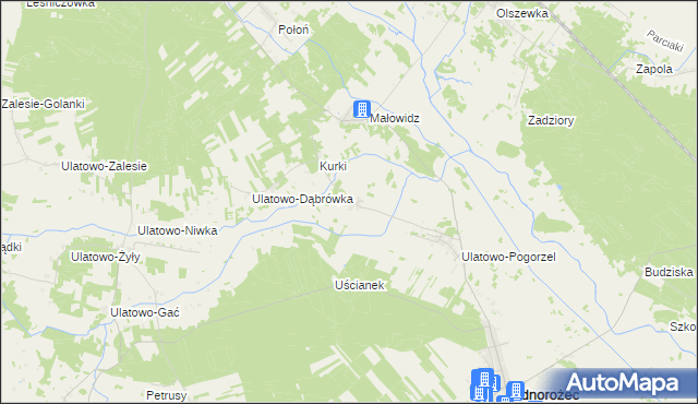 mapa Ulatowo-Słabogóra, Ulatowo-Słabogóra na mapie Targeo