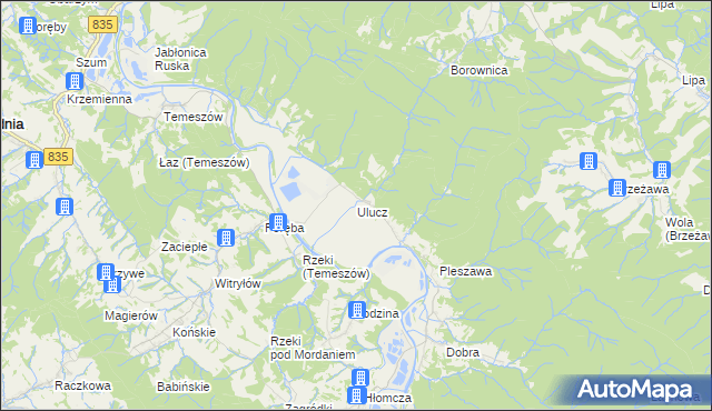 mapa Ulucz, Ulucz na mapie Targeo