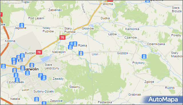 mapa Unin gmina Górzno, Unin gmina Górzno na mapie Targeo