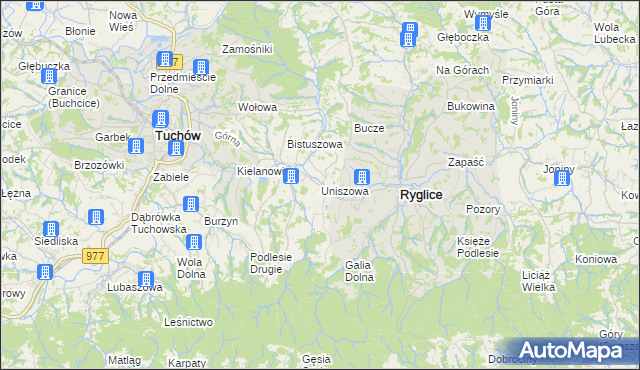 mapa Uniszowa, Uniszowa na mapie Targeo