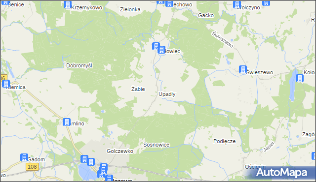 mapa Upadły, Upadły na mapie Targeo