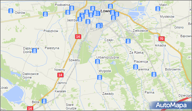 mapa Urbańszczyzna, Urbańszczyzna na mapie Targeo