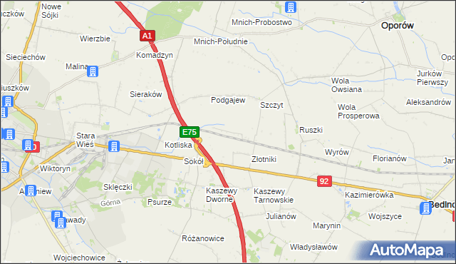 mapa Uroczysko Leśne, Uroczysko Leśne na mapie Targeo