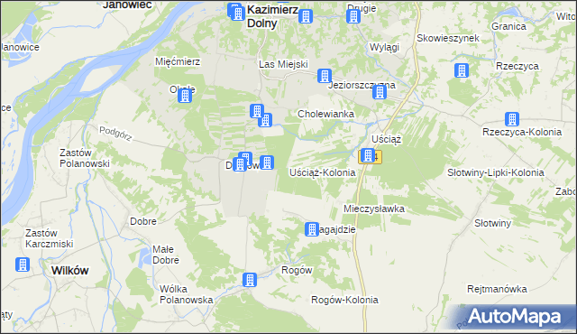 mapa Uściąż-Kolonia, Uściąż-Kolonia na mapie Targeo