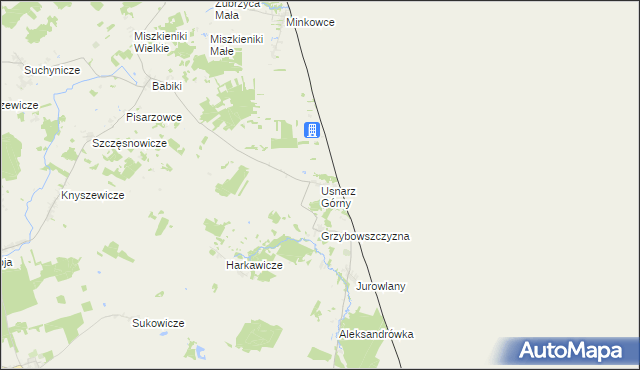 mapa Usnarz Górny, Usnarz Górny na mapie Targeo