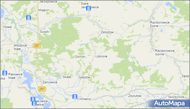 mapa Ustronie gmina Lwówek Śląski, Ustronie gmina Lwówek Śląski na mapie Targeo