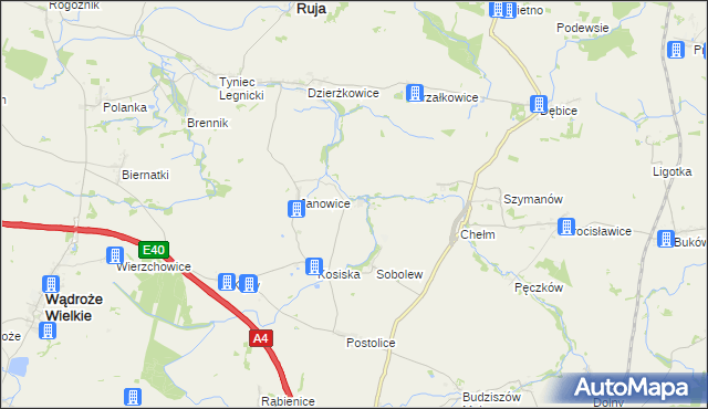 mapa Usza, Usza na mapie Targeo