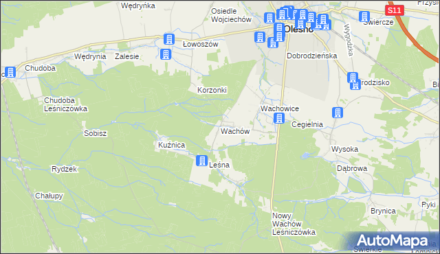 mapa Wachów, Wachów na mapie Targeo