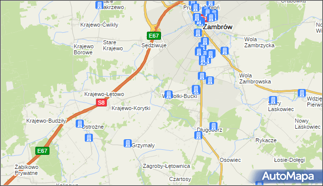 mapa Wądołki-Bućki, Wądołki-Bućki na mapie Targeo