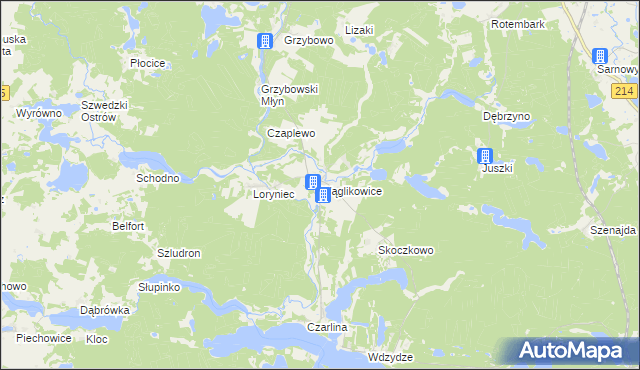 mapa Wąglikowice, Wąglikowice na mapie Targeo