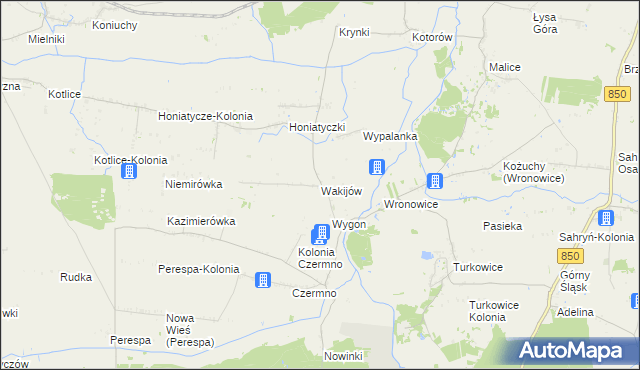 mapa Wakijów, Wakijów na mapie Targeo