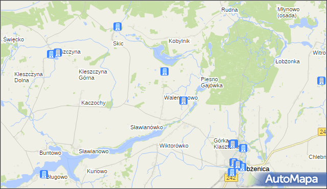 mapa Walentynowo gmina Łobżenica, Walentynowo gmina Łobżenica na mapie Targeo