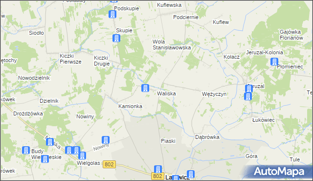 mapa Waliska gmina Latowicz, Waliska gmina Latowicz na mapie Targeo