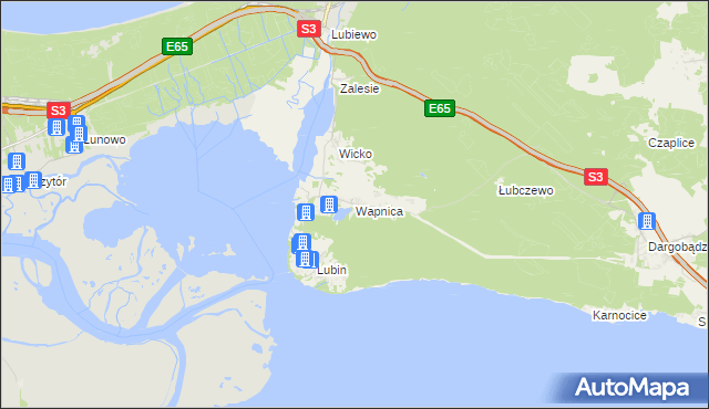 mapa Wapnica gmina Międzyzdroje, Wapnica gmina Międzyzdroje na mapie Targeo