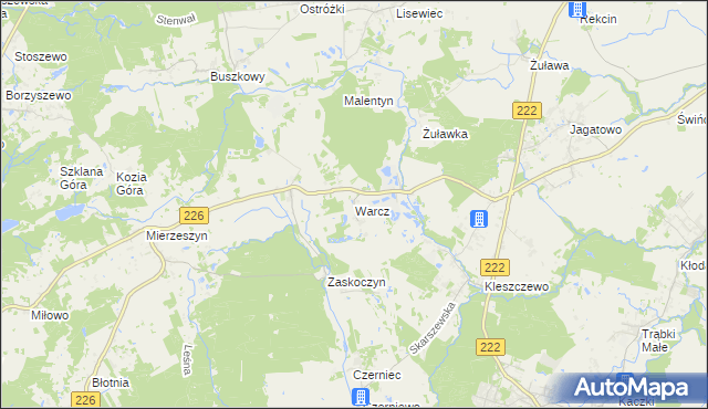 mapa Warcz, Warcz na mapie Targeo