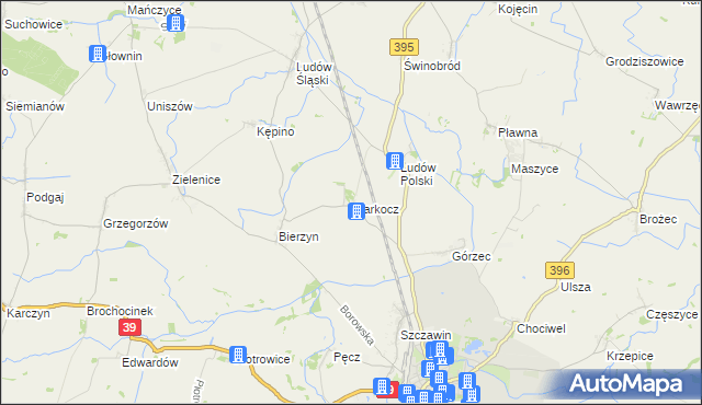 mapa Warkocz gmina Strzelin, Warkocz gmina Strzelin na mapie Targeo