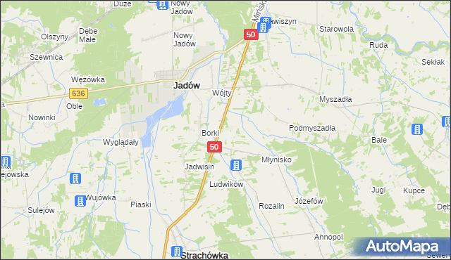 mapa Warmiaki, Warmiaki na mapie Targeo