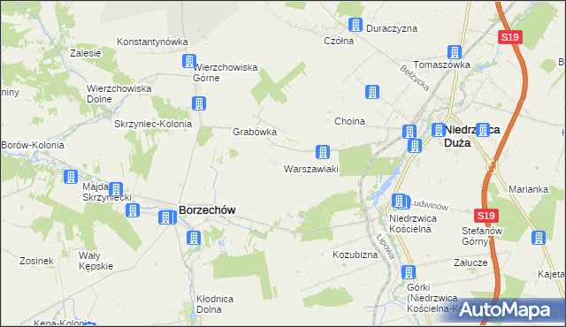 mapa Warszawiaki, Warszawiaki na mapie Targeo