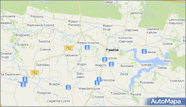 mapa Warszówek, Warszówek na mapie Targeo