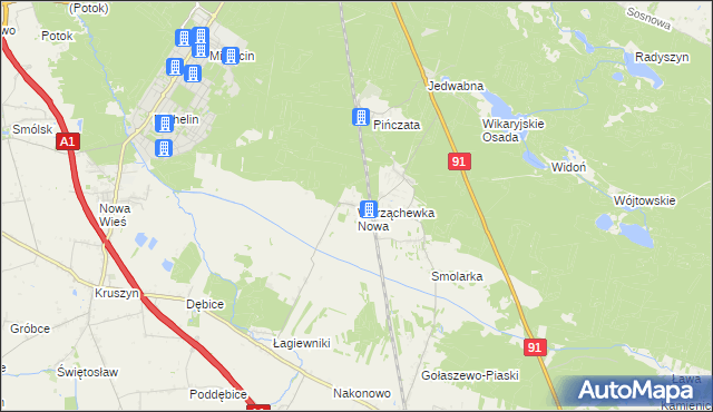 mapa Warząchewka Nowa, Warząchewka Nowa na mapie Targeo