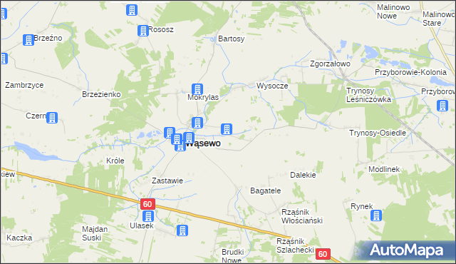 mapa Wąsewo-Kolonia, Wąsewo-Kolonia na mapie Targeo