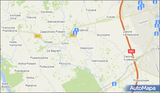 mapa Wasilczyki, Wasilczyki na mapie Targeo