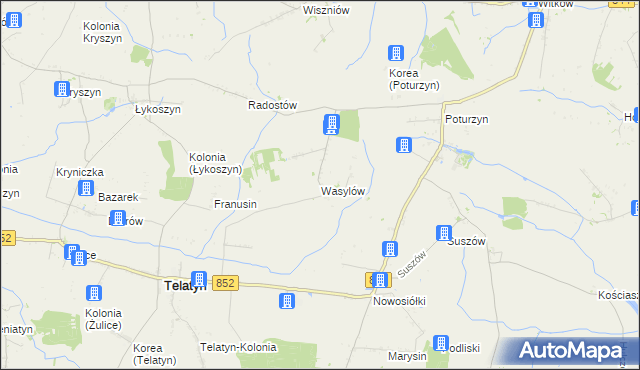 mapa Wasylów gmina Telatyn, Wasylów gmina Telatyn na mapie Targeo