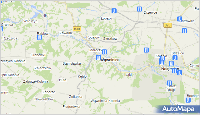 mapa Wąwolnica powiat puławski, Wąwolnica powiat puławski na mapie Targeo