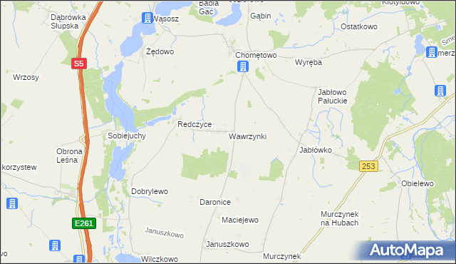 mapa Wawrzynki, Wawrzynki na mapie Targeo