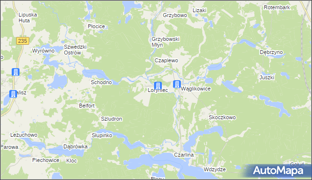 mapa Wawrzynowo, Wawrzynowo na mapie Targeo