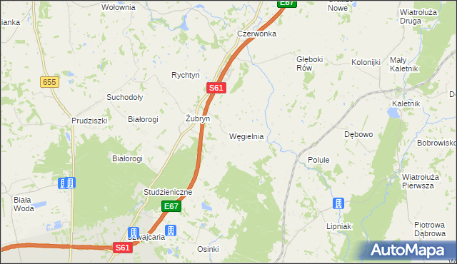 mapa Węgielnia gmina Szypliszki, Węgielnia gmina Szypliszki na mapie Targeo