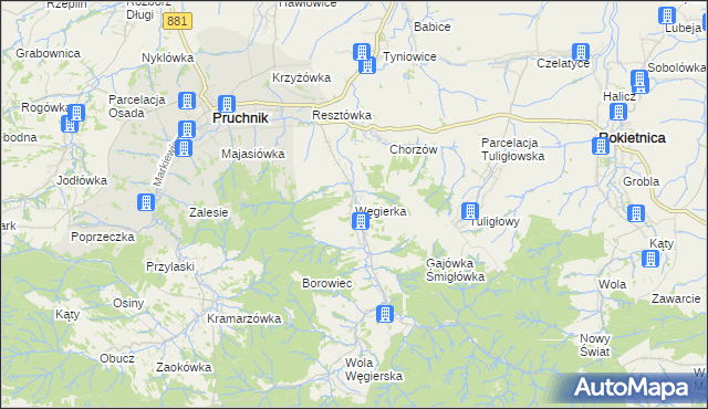 mapa Węgierka, Węgierka na mapie Targeo