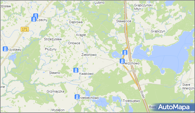 mapa Węglewo gmina Szczecinek, Węglewo gmina Szczecinek na mapie Targeo
