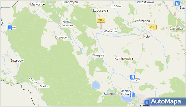 mapa Węgliny, Węgliny na mapie Targeo