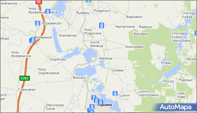 mapa Wenecja gmina Żnin, Wenecja gmina Żnin na mapie Targeo