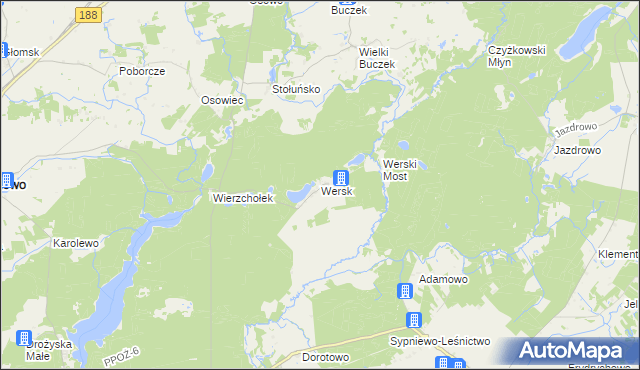 mapa Wersk, Wersk na mapie Targeo