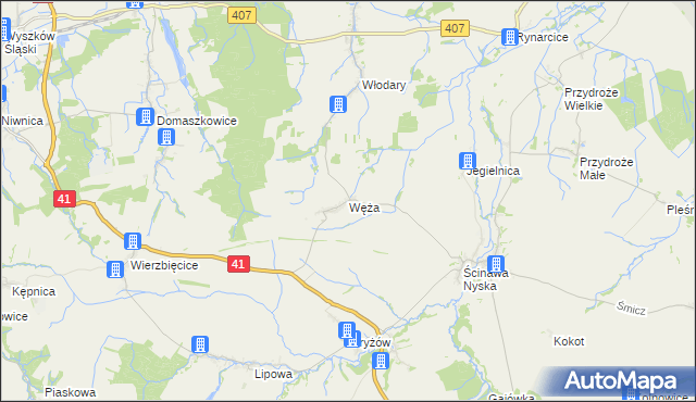 mapa Węża, Węża na mapie Targeo