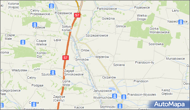 mapa Wężerów, Wężerów na mapie Targeo