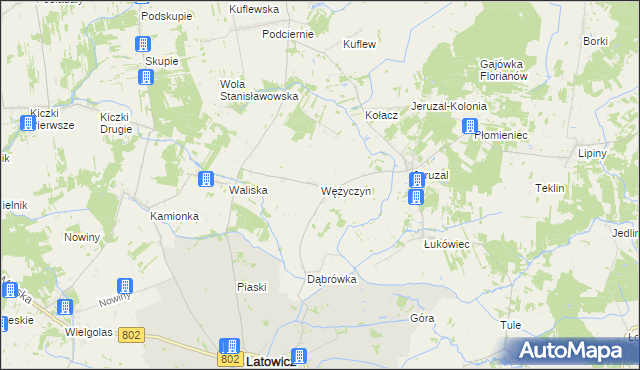 mapa Wężyczyn, Wężyczyn na mapie Targeo
